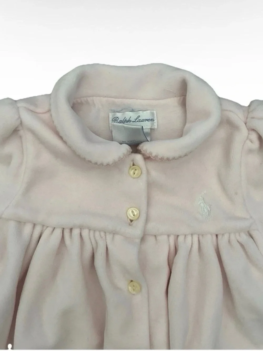 Ralph Lauren Baby Girl Pink Velvet Dress Size 3-6 Months